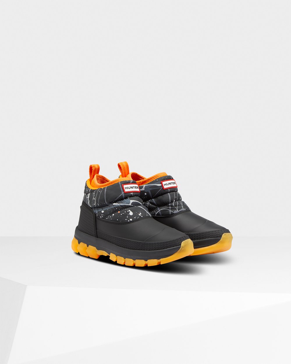 Botas De Neve Hunter Feminina Cinzentas Pretas - Original Printed Insulated Ankle - 87WDXKGSI